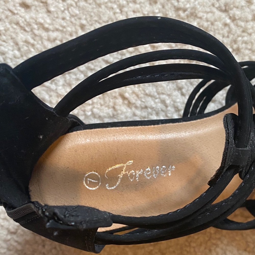 Black Strappy Sandals - Picture 2 of 7